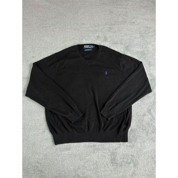 Polo Ralph Lauren Other - Polo Ralph Lauren Mens V-Neck Pullover Sweater Size XXL Black